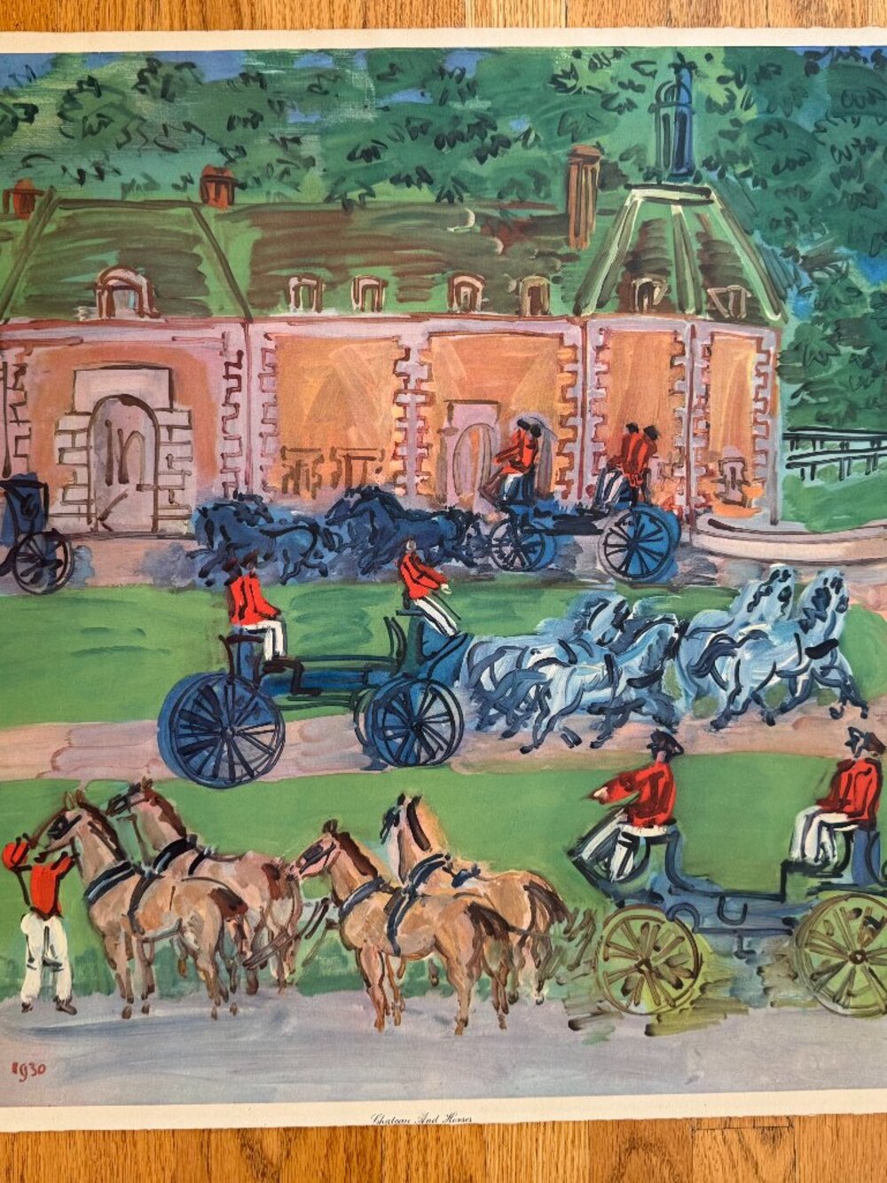 1930 Raoul Dufy 'Chateau and Horses' Print